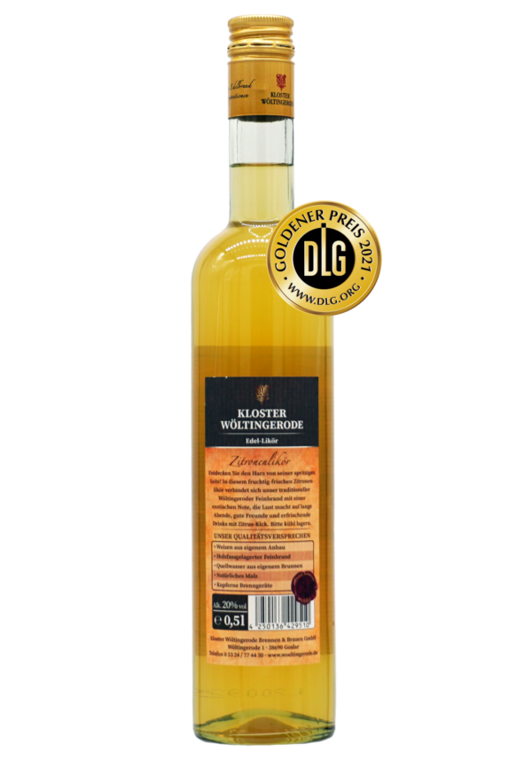 Cita - lemon liqueur monastery distillery Wöltingerode back label DLG 2021